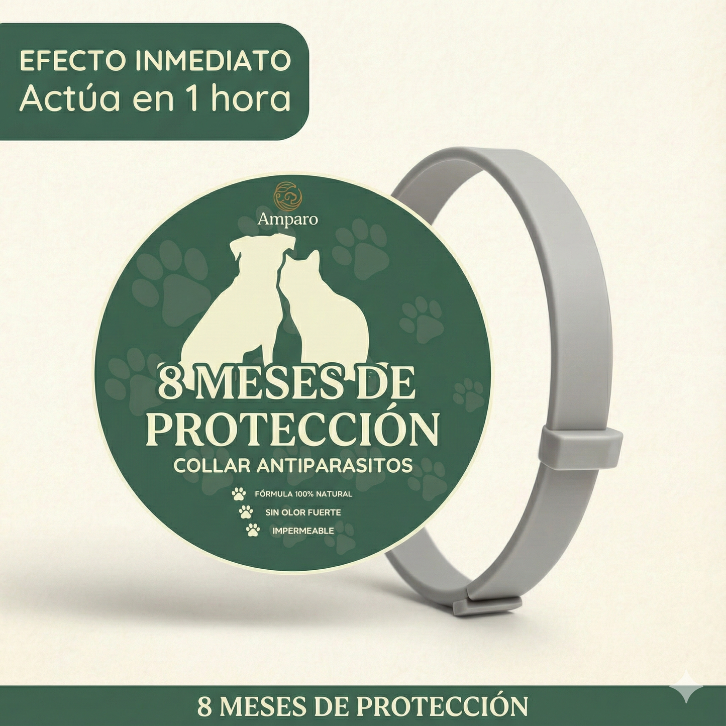 Promoción Especial: Compra 1 Collar Antiparasitario y Llévate 2 – 8 Meses de Protección – Ajustable para Perros y Gatos – Talla 70cm