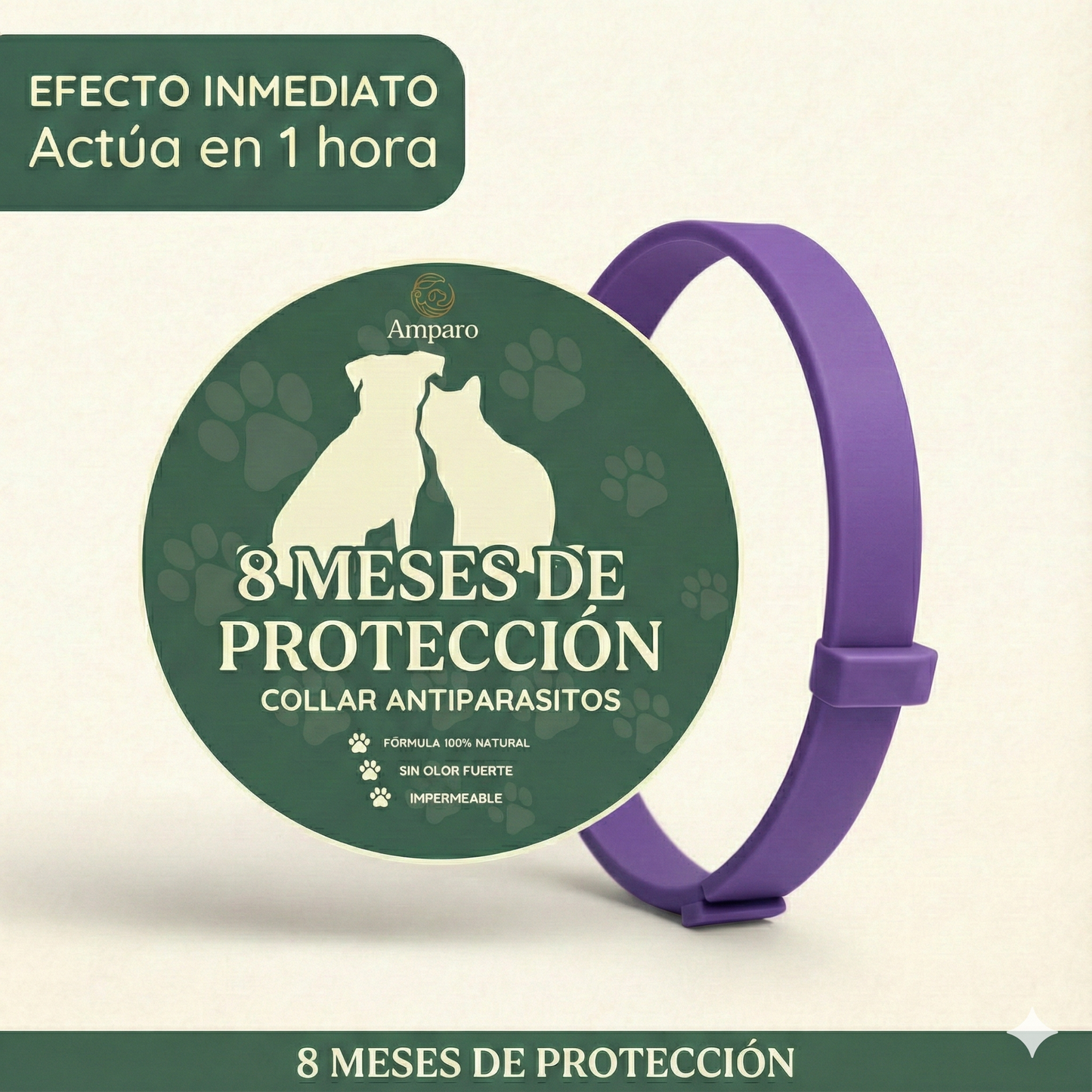 Promoción Especial: Compra 1 Collar Antiparasitario y Llévate 2 – 8 Meses de Protección – Ajustable para Perros y Gatos – Talla 70cm