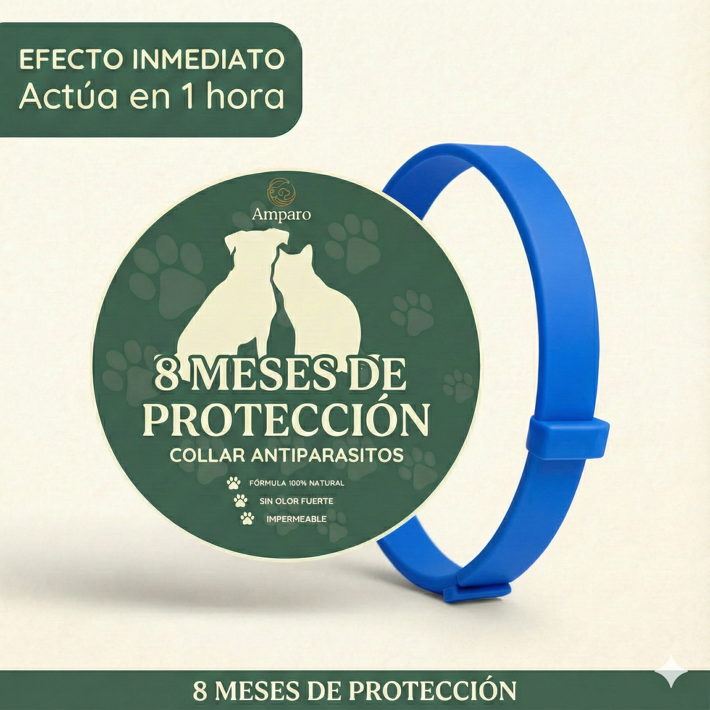 Promoción Especial: Compra 1 Collar Antiparasitario y Llévate 2 – 8 Meses de Protección – Ajustable para Perros y Gatos – Talla 70cm